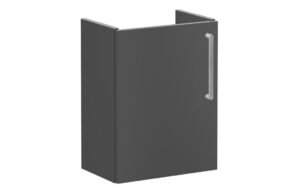 VitrA Root Flat 40cm 1 Door Wall Hung Slim Washbasin Unit (LH Hinge) - Matt Storm Grey