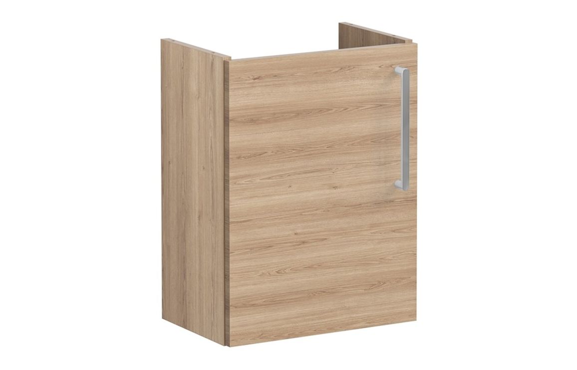 VitrA Root Flat 40cm 1 Door Wall Hung Slim Washbasin Unit (LH Hinge) - Natural Oak