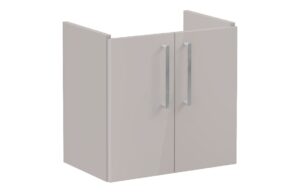 VitrA Root Flat 60cm 2 Door Wall Hung Slim Washbasin Unit - Bright Sahara Beige