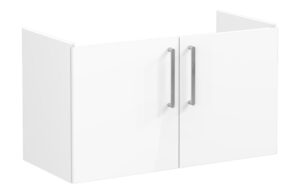 VitrA Root Flat 100cm 2 Door Washbasin Unit - High Gloss White