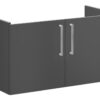 VitrA Root Flat 100cm 2 Door Washbasin Unit - Matt Storm Grey