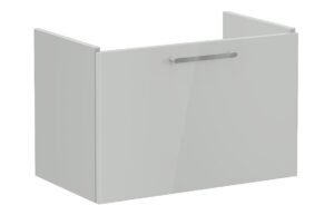 VitrA Root Flat 80cm 1 Drawer Washbasin Unit - Shiny Pearl Grey