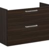 VitrA Root Flat 100cm 2 Drawer Washbasin Unit - Walnut