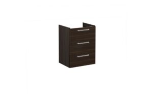 VitrA Root Flat 60cm 3 Drawer Washbasin Unit - Walnut