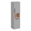 VitrA Root Flat 40cm 2 Door Semi-Tall Unit w/Laundry Basket (RH Hinge) - Matt Rock Grey