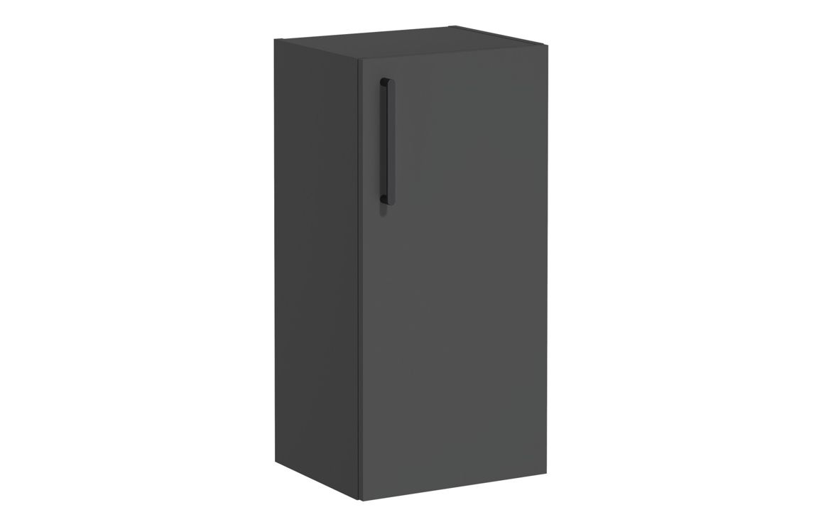 VitrA Root Flat 40cm 1 Door Lower/Base Unit (RH Hinge) - Matt Storm Grey