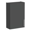VitrA Root Flat 60cm 1 Door Upper/Wall Unit (LH Hinge) - Matt Storm Grey