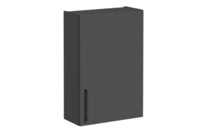 VitrA Root Flat 60cm 1 Door Upper/Wall Unit (RH Hinge) - Matt Storm Grey