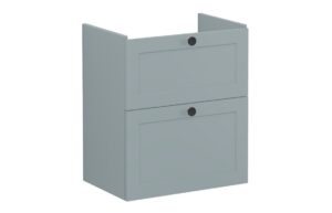 VitrA Root Classic 60cm 2 Drawer Slim Washbasin Unit - Matt Fjord Green