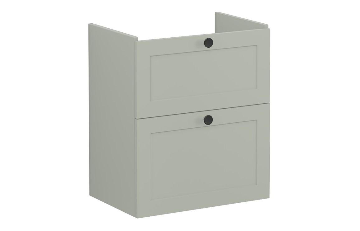 VitrA Root Classic 60cm 2 Drawer Slim Washbasin Unit - Matt Retro Green