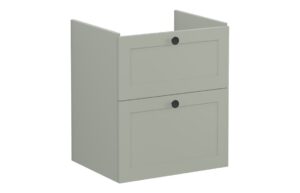 VitrA Root Classic 60cm 2 Drawer Washbasin Unit - Matt Retro Green
