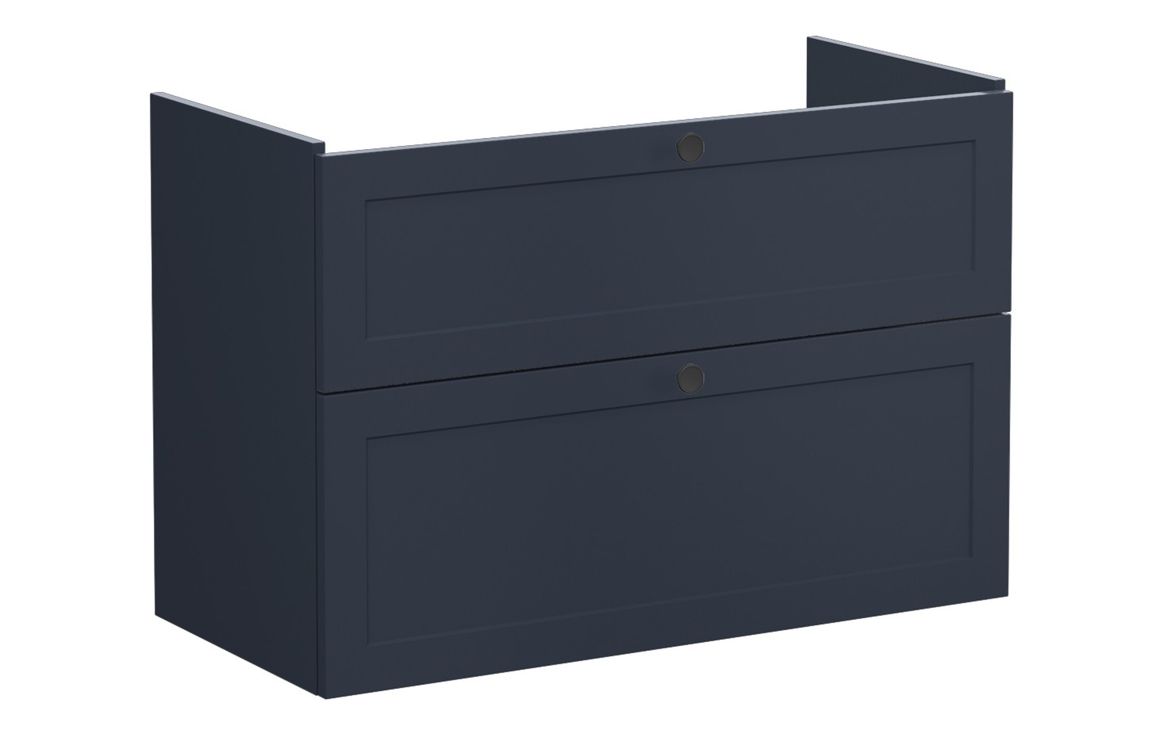 VitrA Root Classic 100cm 2 Drawer Washbasin Unit - Matt Dark Blue