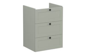 VitrA Root Classic 60cm 3 Drawer Washbasin Unit - Matt Retro Green