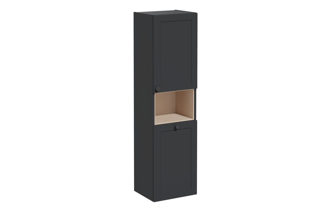 VitrA Root Classic 40cm 2 Door Semi-Tall Unit w/Laundry Basket (RH Hinge) - Matt Graphite