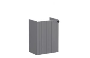 VitrA Root Groove 40cm 1 Door Wall Hung Slim Washbasin Unit (LH Hinge) - Matt Grey
