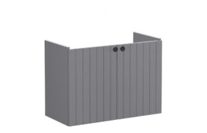 VitrA Root Groove 80cm 2 Door Wall Hung Slim Washbasin Unit - Matt Grey