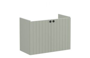 VitrA Root Groove 80cm 2 Door Wall Hung Slim Washbasin Unit - Matt Retro Green