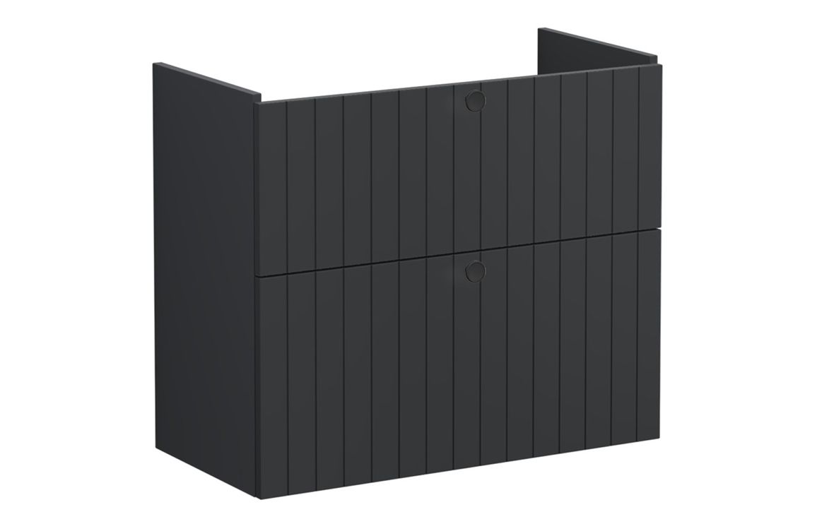VitrA Root Groove 80cm 2 Drawer Slim Washbasin Unit - Matt Graphite