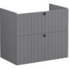 VitrA Root Groove 80cm 2 Drawer Washbasin Unit - Matt Grey