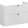 VitrA Root Groove 100cm 2 Drawer Washbasin Unit - Matt Light Grey