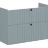 VitrA Root Groove 100cm 2 Drawer Washbasin Unit - Matt Fjord Green