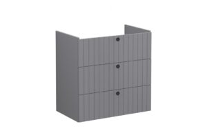 VitrA Root Groove 80cm 3 Drawer Washbasin Unit - Matt Grey
