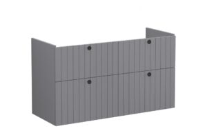 VitrA Root Groove 120cm 4 Drawer Washbasin Unit - Matt Grey