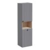 VitrA Root Groove 40cm 2 Door Semi-Tall Unit w/Laundry Basket (RH Hinge) - Matt Grey
