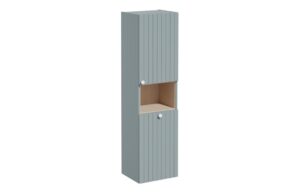 VitrA Root Groove 40cm 2 Door Semi-Tall Unit w/Laundry Basket (RH Hinge) - Matt Fjord Green