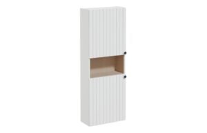 VitrA Root Groove 55cm 2 Door Semi-Tall Unit (LH Hinge) - Matt Light Grey