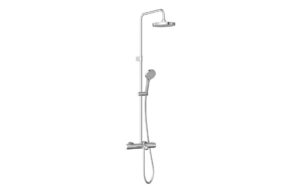 VitrA Aqua Core Round Mixer Shower w/200mm Showerhead  Handshower & Bath Filler - Chrome
