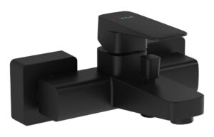 VitrA Root Square Wall Mounted Bath/Shower Mixer - Matt Black