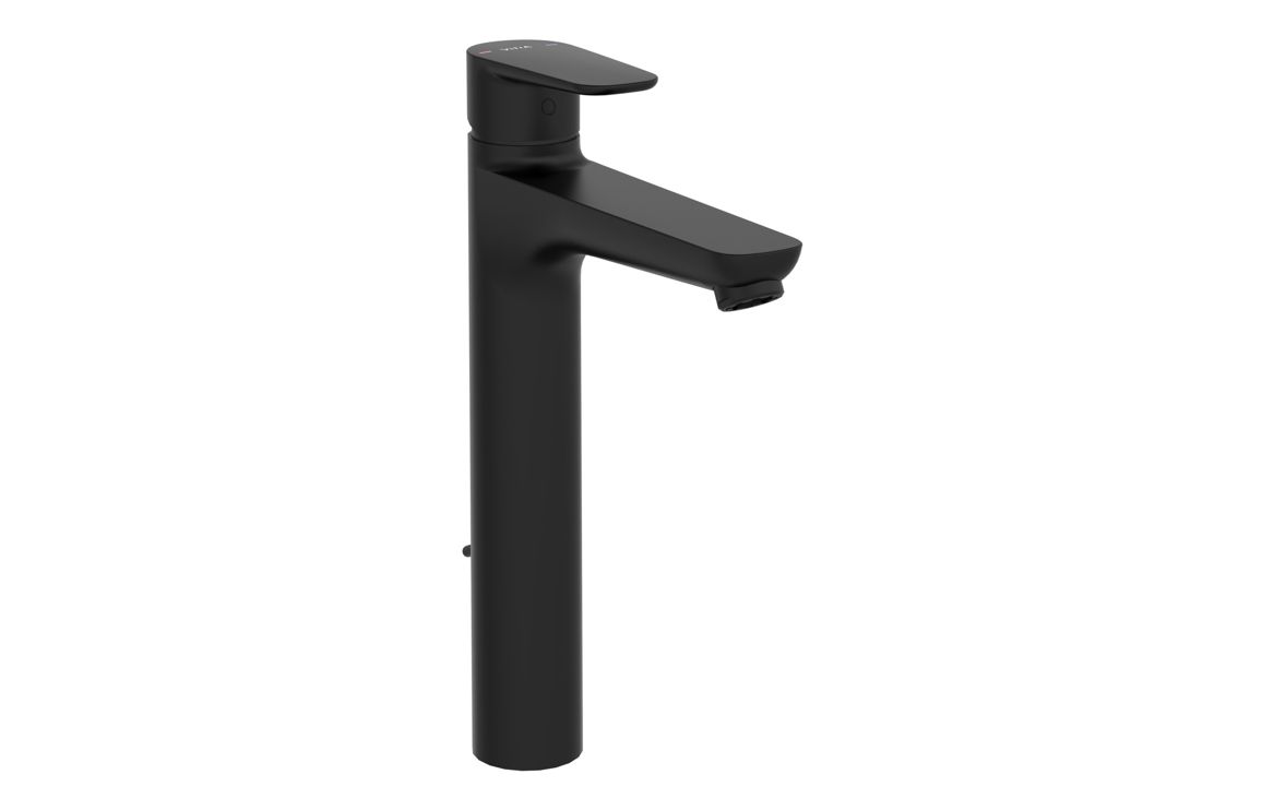 VitrA Flow Soft Tall Basin Mixer w/Waste Lever - Matt Black