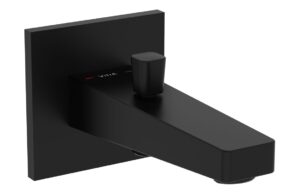 VitrA Root Square Wall Mounted Monohole Bath/Shower Mixer - Matt Black