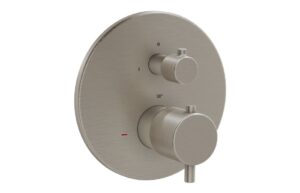VitrA Root Round Integrated Thermostatic Bath/Shower Mixer Valve - Brushed Nickel