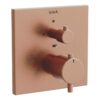 VitrA Aquaheat Square Integrated Thermostatic 1-Way Shower Mixer Valve - Brushed Bronze