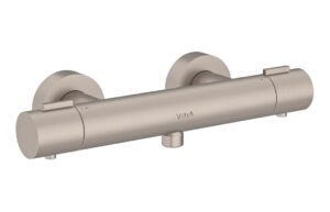 VitrA Aqua Core Round Thermostatic Shower Mixer - Brushed Nickel