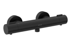 VitrA Aqua Core Round Thermostatic Shower Mixer - Matt Black