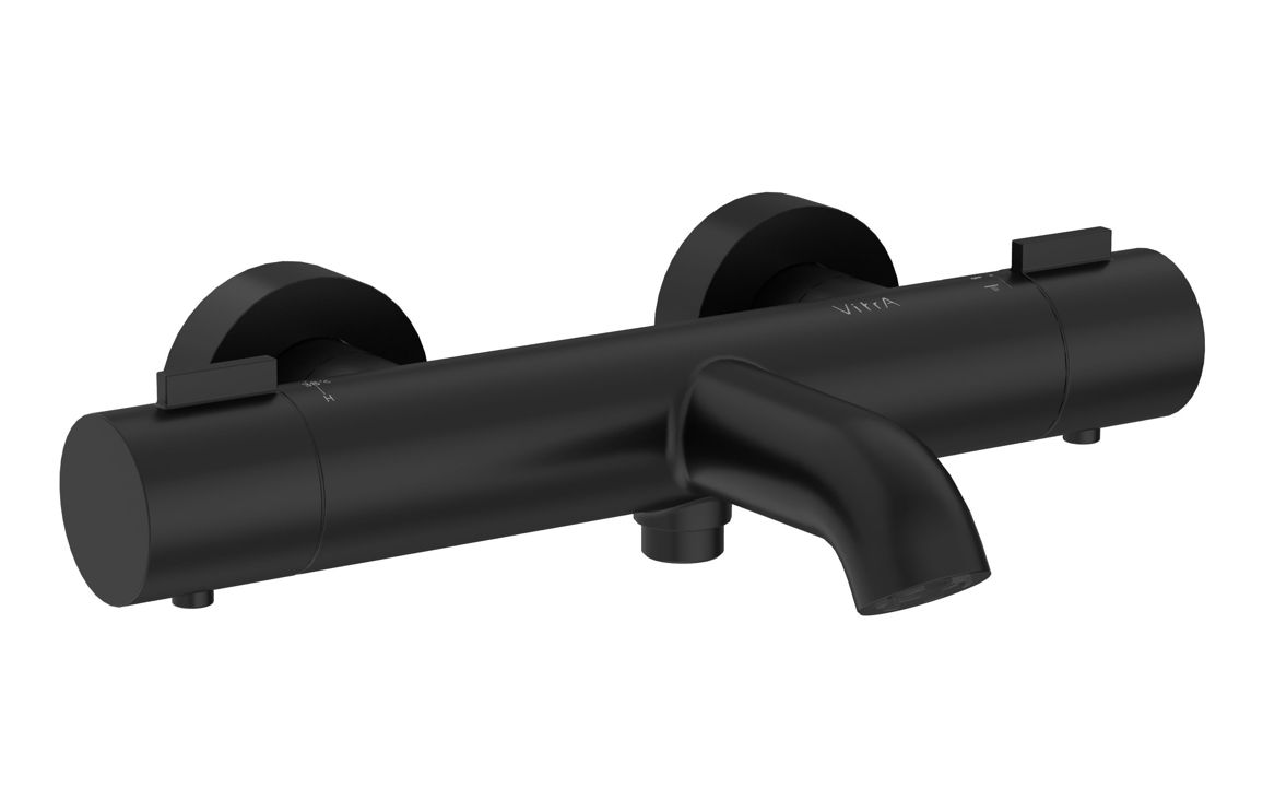 VitrA Aqua Core Round Thermostatic Bath/Shower Mixer - Matt Black