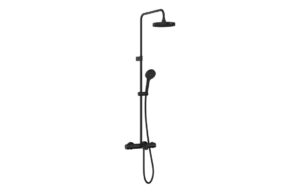 VitrA Aqua Core Round Mixer Shower w/200mm Showerhead  Handshower & Bath Filler - Matt Black
