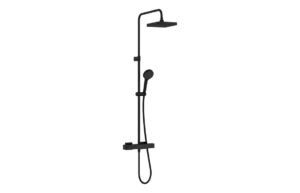 VitrA Aqua Core Square Mixer Shower w/200mm Showerhead & Handshower - Matt Black