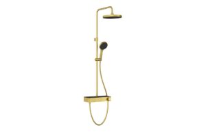 VitrA Aqua Core Round Shower System w/250mm Showerhead & Handshower - Brushed Brass