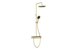 VitrA Aqua Core Round Shower System w/250mm Showerhead & Handshower - Soft Gold